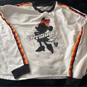 Disney White Sweatshirt with Black and Red Accents